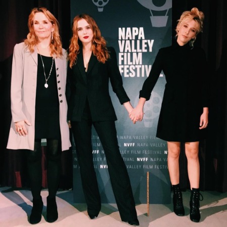 Howard Deutch's wife Lea Thompson with their daughters Madelyn Deutch and Zoey Deutch. 